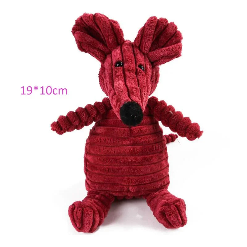 Corduroy Squeaky Dog Toy – Durable Chew Plush Animal Toy for Puppies, Small, Medium & Large Dogs