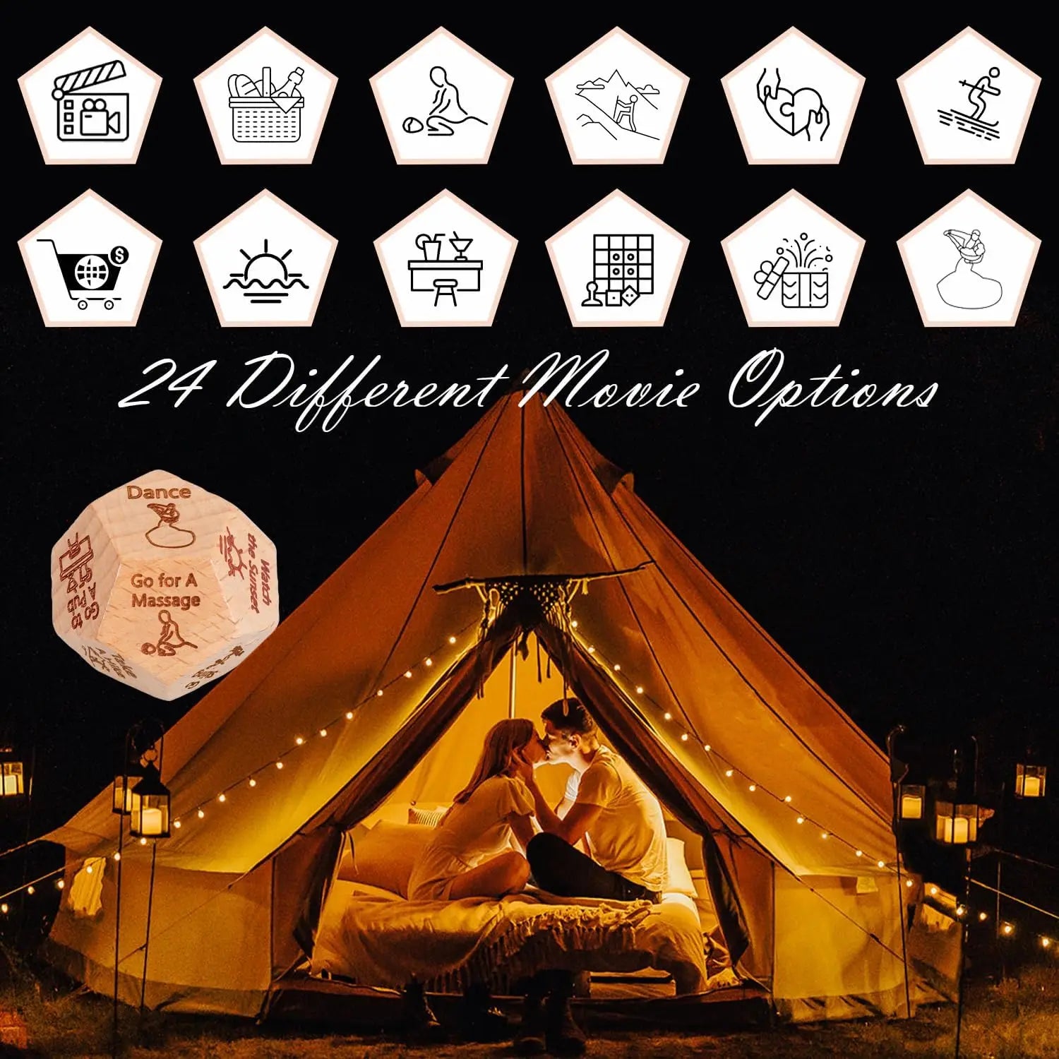 Decision Dice – Fun Food, Movie & Activity Game Set | Unique Gift for Couples, Birthdays & Holidays