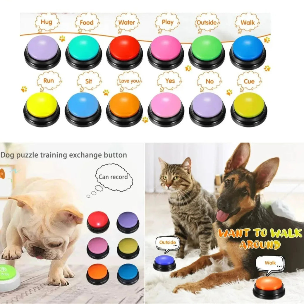 Dog Communication Buttons Voice Recorder for Training & Talking Pets with 30s Custom Playback