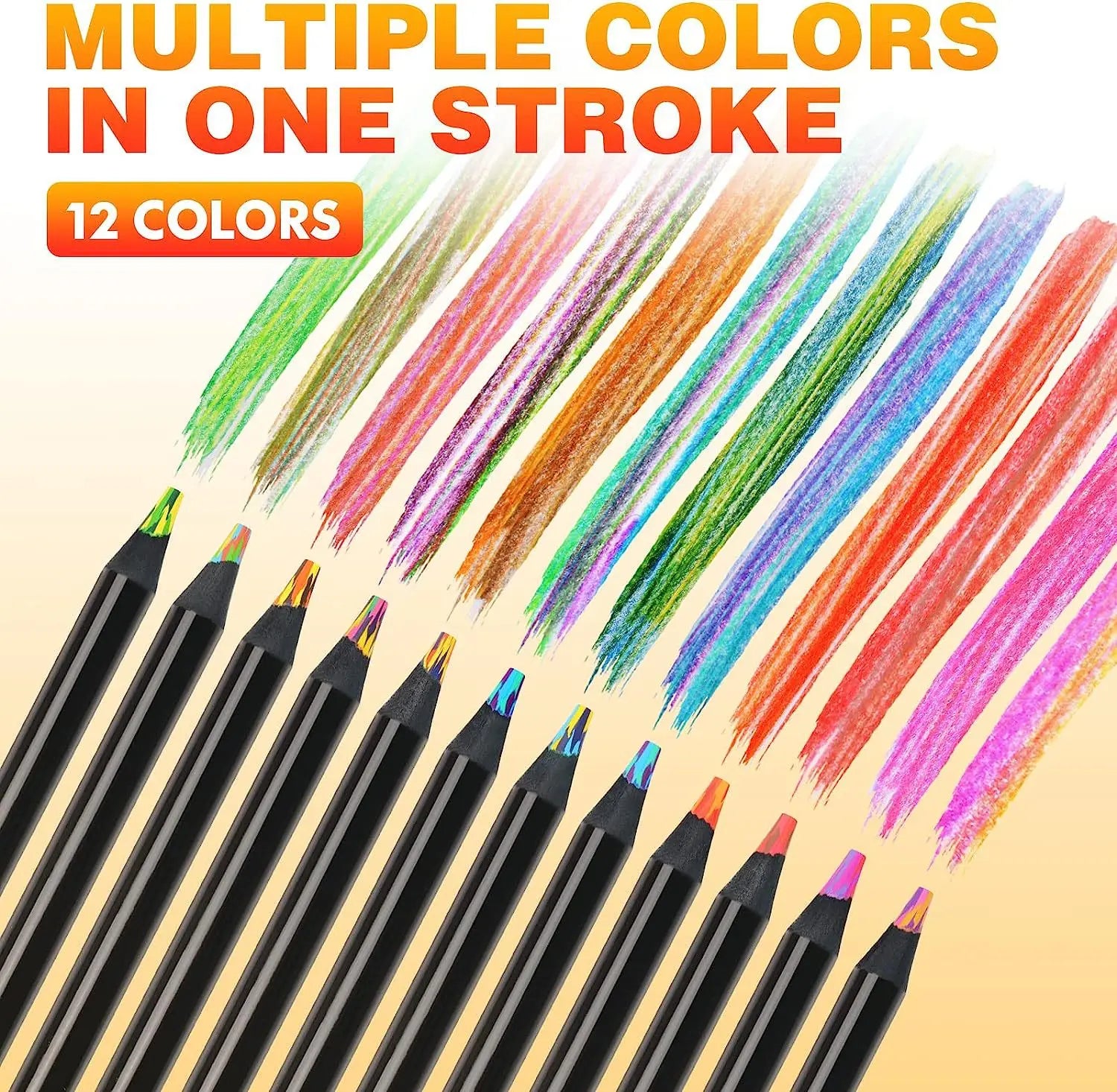 Rainbow Gradient Colour Pencils for Kids | 10 PCs Kawaii Art Drawing Set