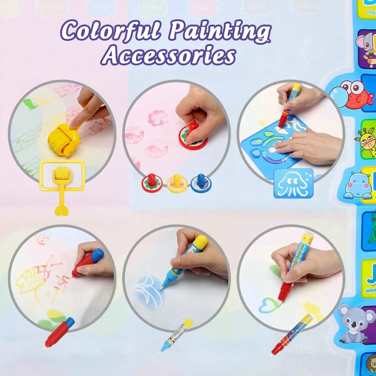 MAGIC WATER DRAWING MAT Reusable Doodle Painting Board Educational Montessori Toy Gift for Kids