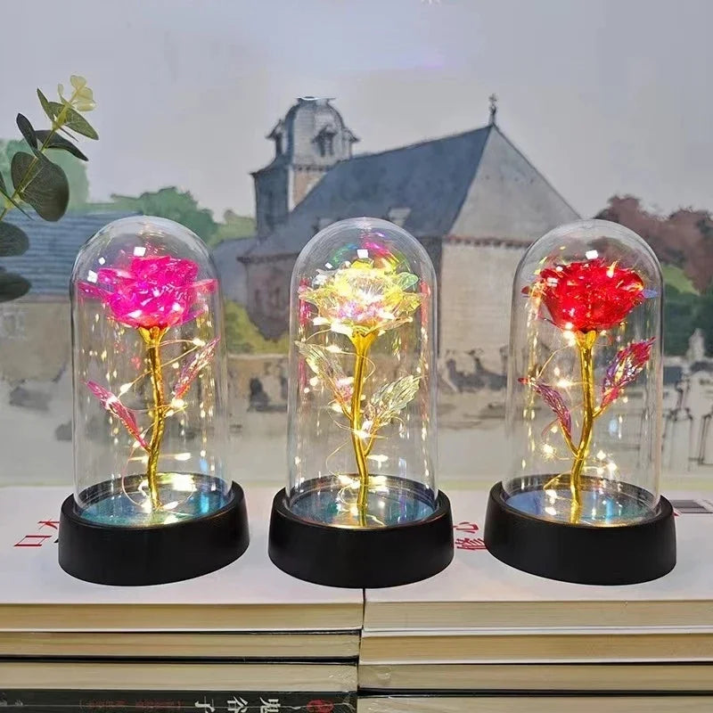 ETERNAL BLOOM Artificial Rose LED Light for Valentine’s Day, Weddings, Home Decor & Romantic Gifts
