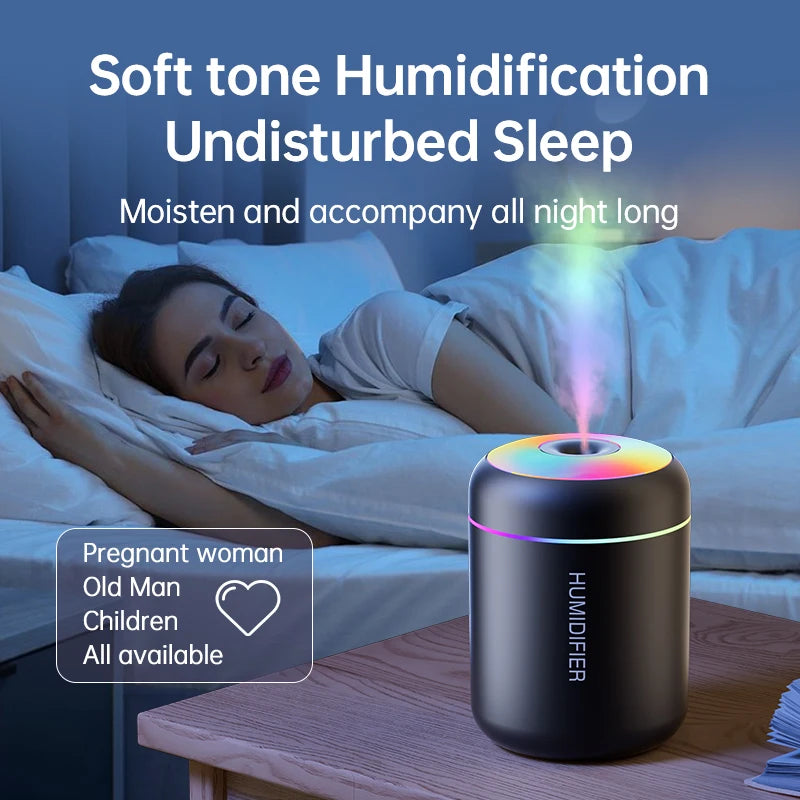 MINI AIR HUMIDIFIER 180ML – USB Aroma Diffuser & Ultrasonic Mist Maker for Home, Car & Bedroom