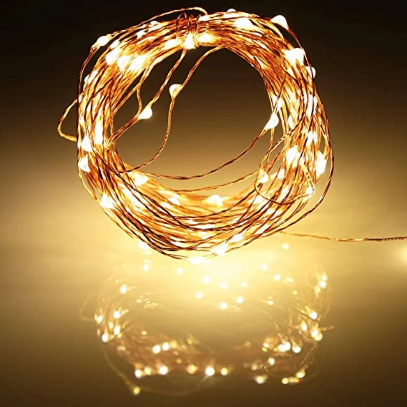 Battery-Powered Fairy Lights - Copper Wire String Lights for Weddings, Parties & Home Decor