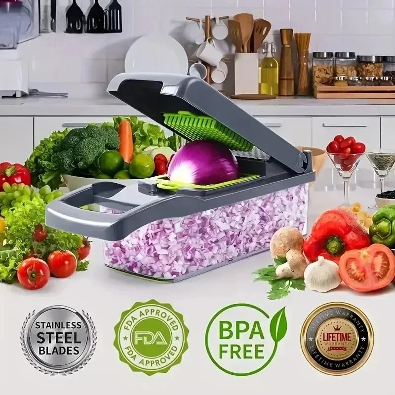 14/16-in-1 Multifunctional Vegetable Chopper Onion Slicer Dicer Food Grater Kitchen Tool