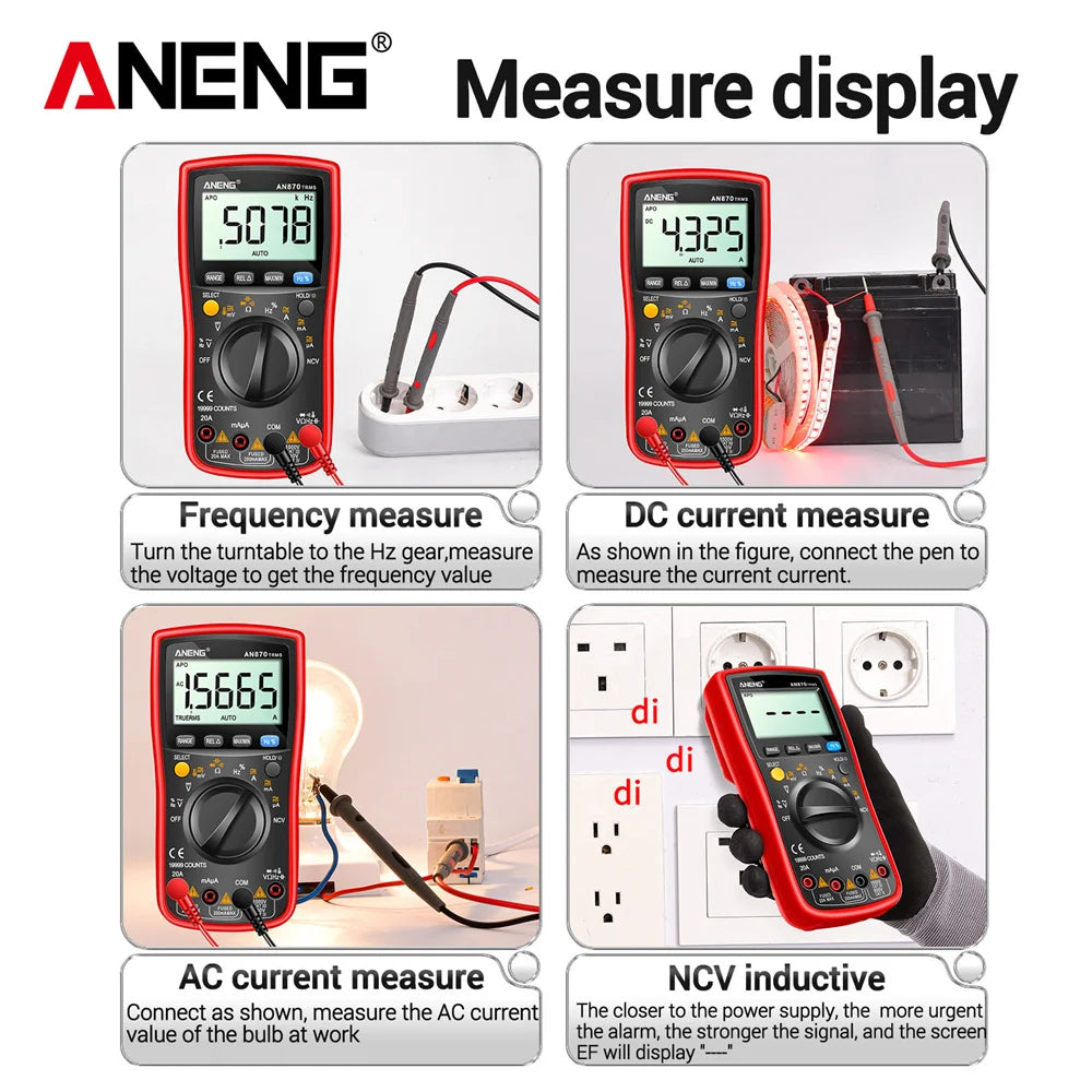 ANENG AN870 Digital Multimeter 19999 Counts True RMS AC/DC Voltage Tester Professional Voltimetro