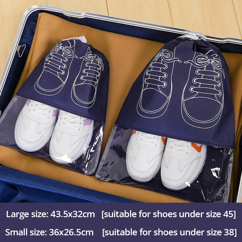 5pcs Waterproof Shoe Storage Bags Thickened Non-Woven Fabric Travel Shoe Pouch Moisture proof Set