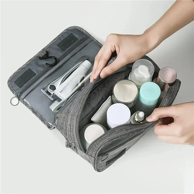 Foldable Hanging Toiletry Bag Organizer | Cosmetic Travel Bag for Business & Vacation Getaways
