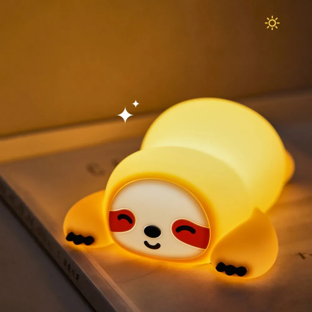 Cute Silicone Squishy Night Lamp Fox Rabbit Dimmable LED Nursery Bedside Touch Sensor Light