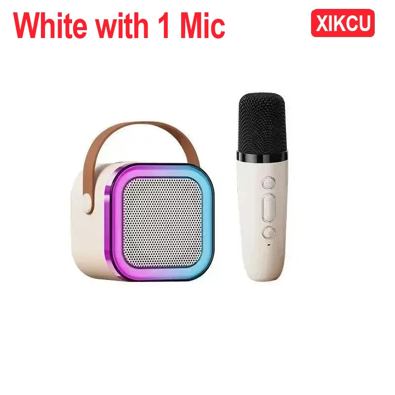 XIKCU Portable Bluetooth Karaoke Speaker with 2 Wireless Microphones, Party & Home Audio