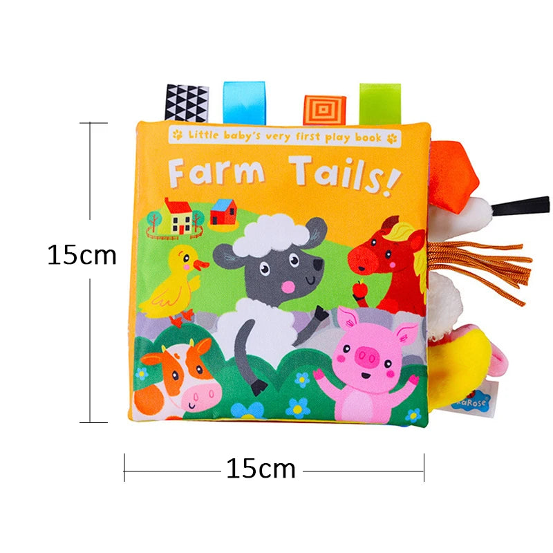 QWZ Soft Baby Cloth Books 3D Touch Feel High Contrast Sensory Stroller Toy for Newborns & Infants