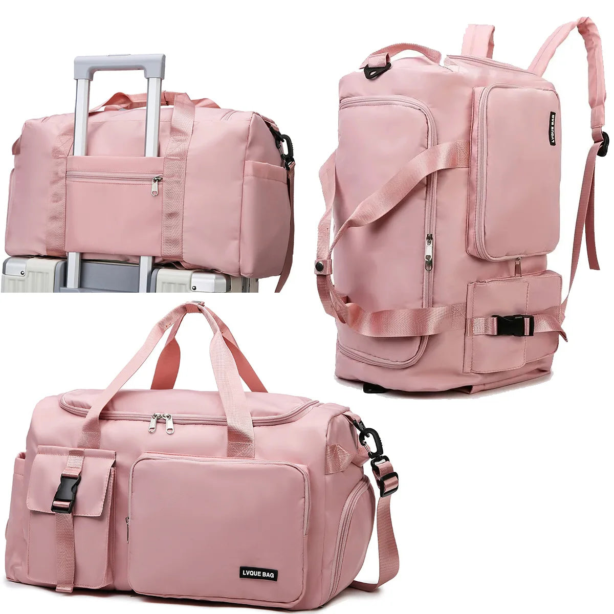 Sports Gym Travel Duffel Bag Waterproof Weekender Bag with Shoe Pocket and Wet Separation