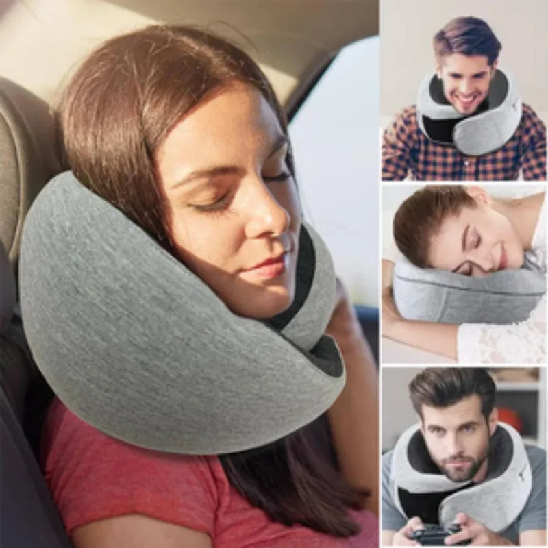 Travel Neck Pillow Memory Foam U-Shaped Adjustable Car Headrest Flight Train Office Rest Cushion
