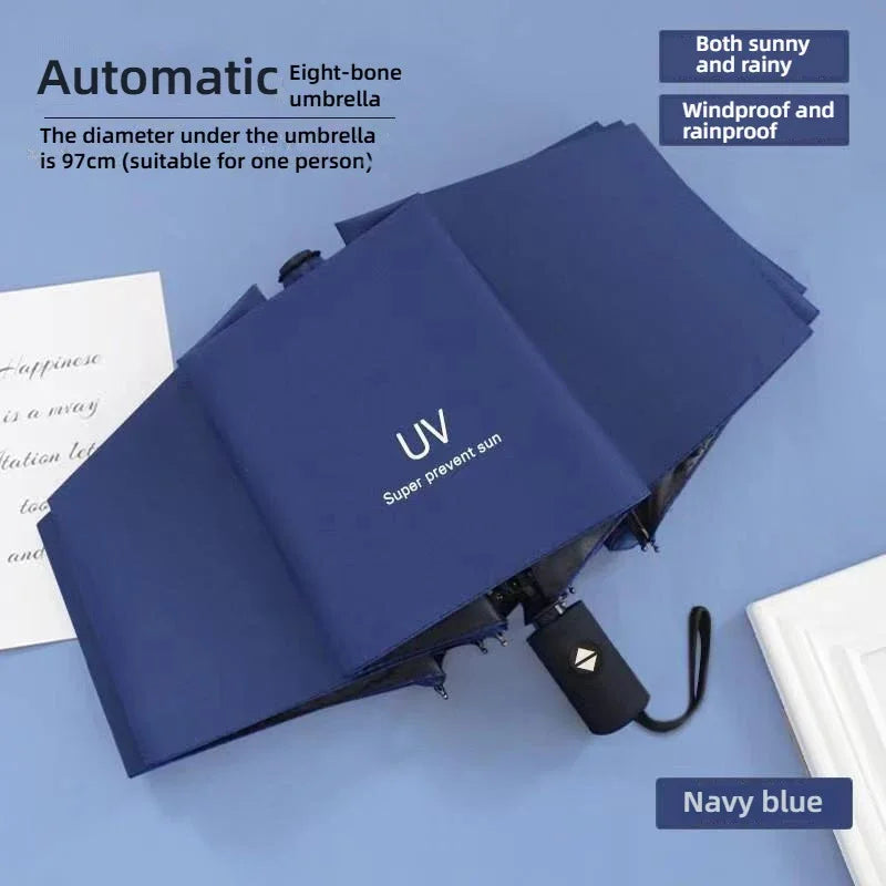 Fully Automatic Women’s Travel Umbrella for Sun and Rain Protection, Outdoor Camping, Portable Gear