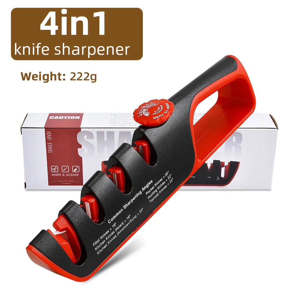 MYVIT Adjustable 4 Stage Sharpener Professional Whetstone Sharpening Tool for Knives & Scissors