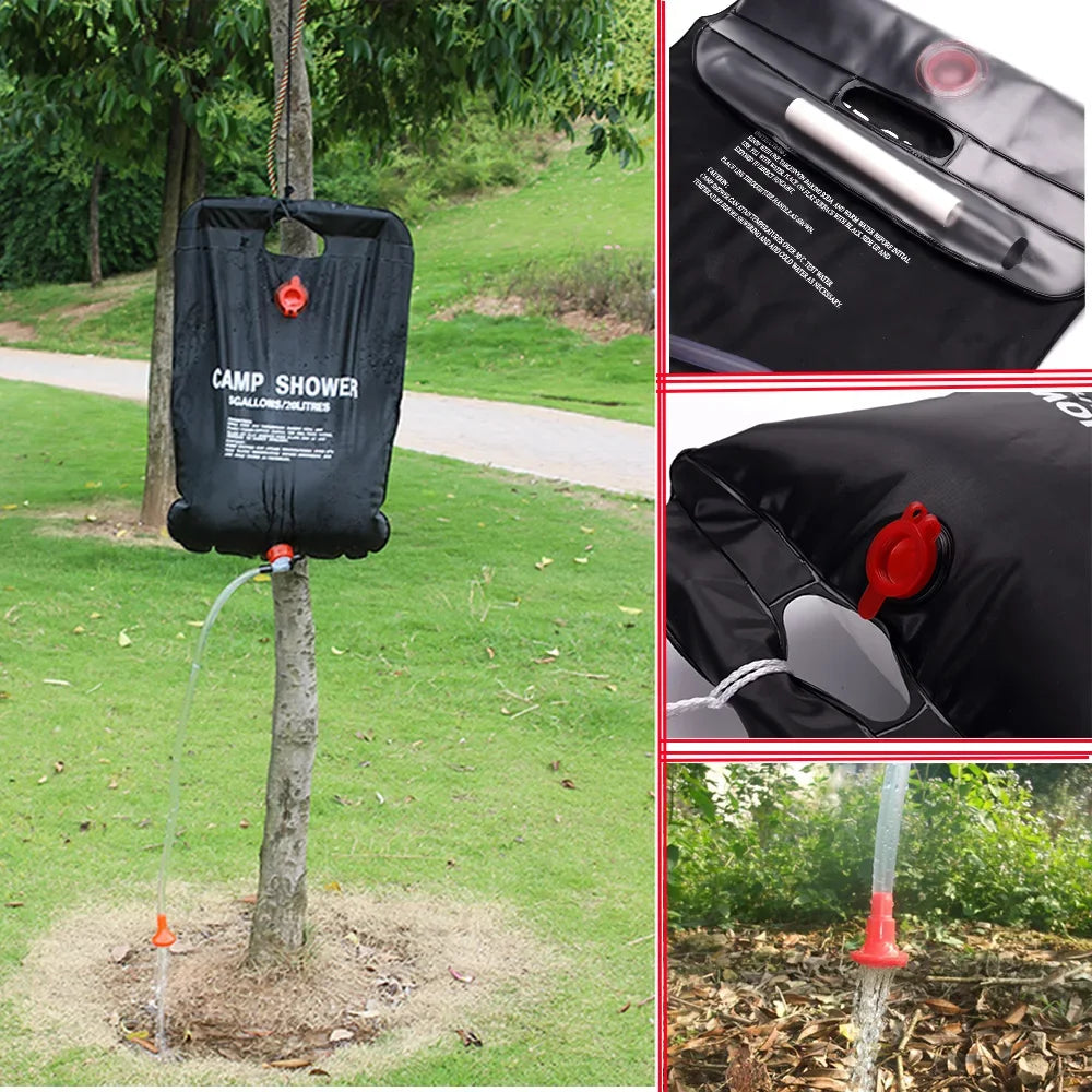 20L Solar Heated Camping Shower Bag – Portable Outdoor Shower for Travel, Hiking, Beach & BBQ