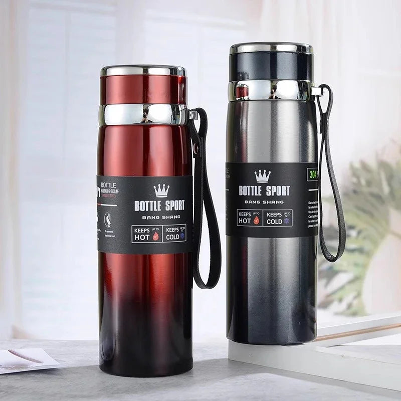 Thermal Water Bottle 1000ml – Stainless Steel Vacuum Flask Keeps Drinks Hot or Cold 12h