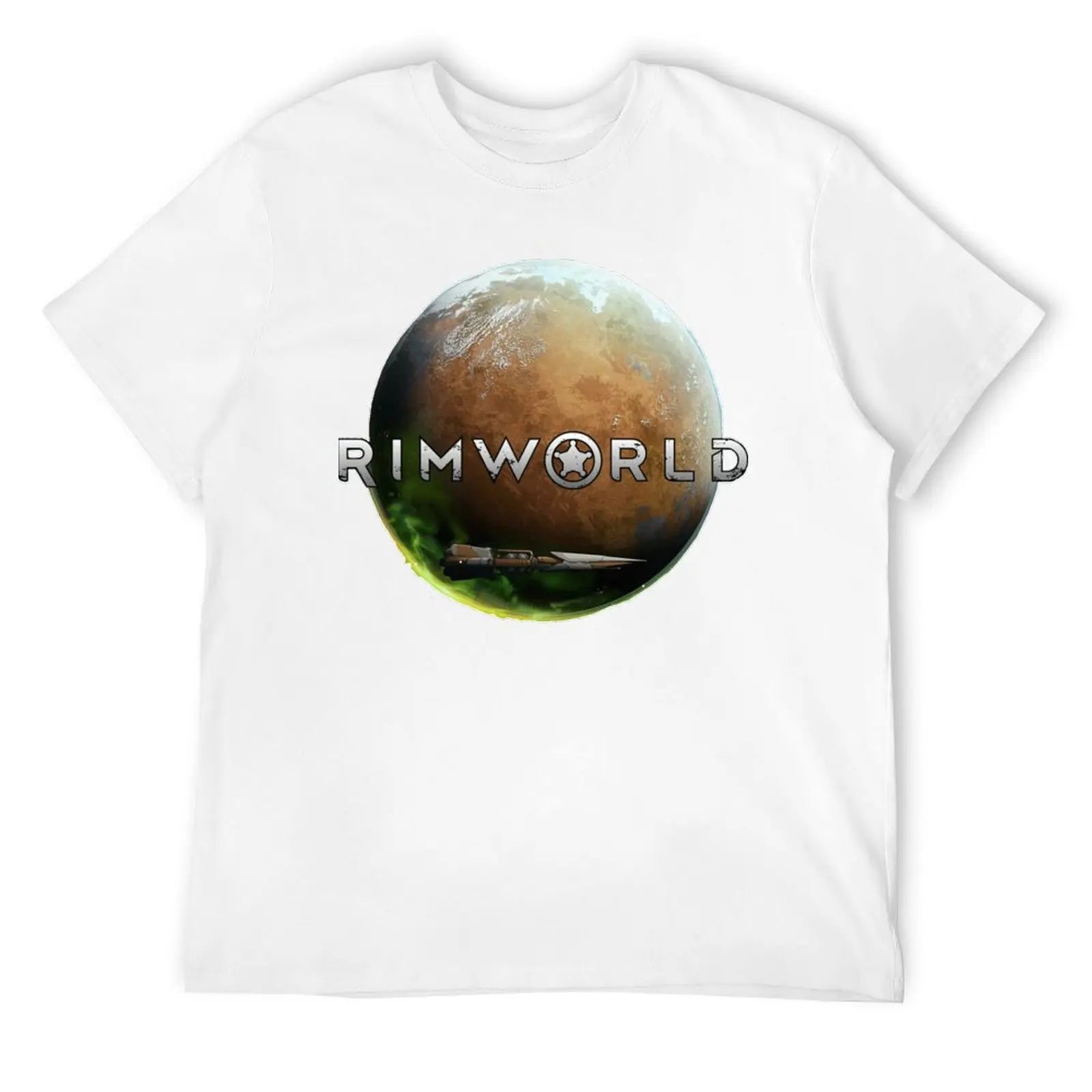 Planet Rimworld Anime T-Shirt Funny Vintage Aesthetic Graphic Tee for Otaku Casual Streetwear Men