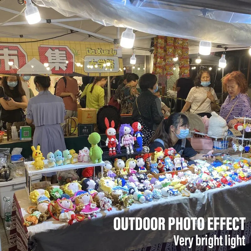 Outdoor USB Rechargeable LED Lamp Bulbs High Brightness Waterproof Emergency Camping Lantern