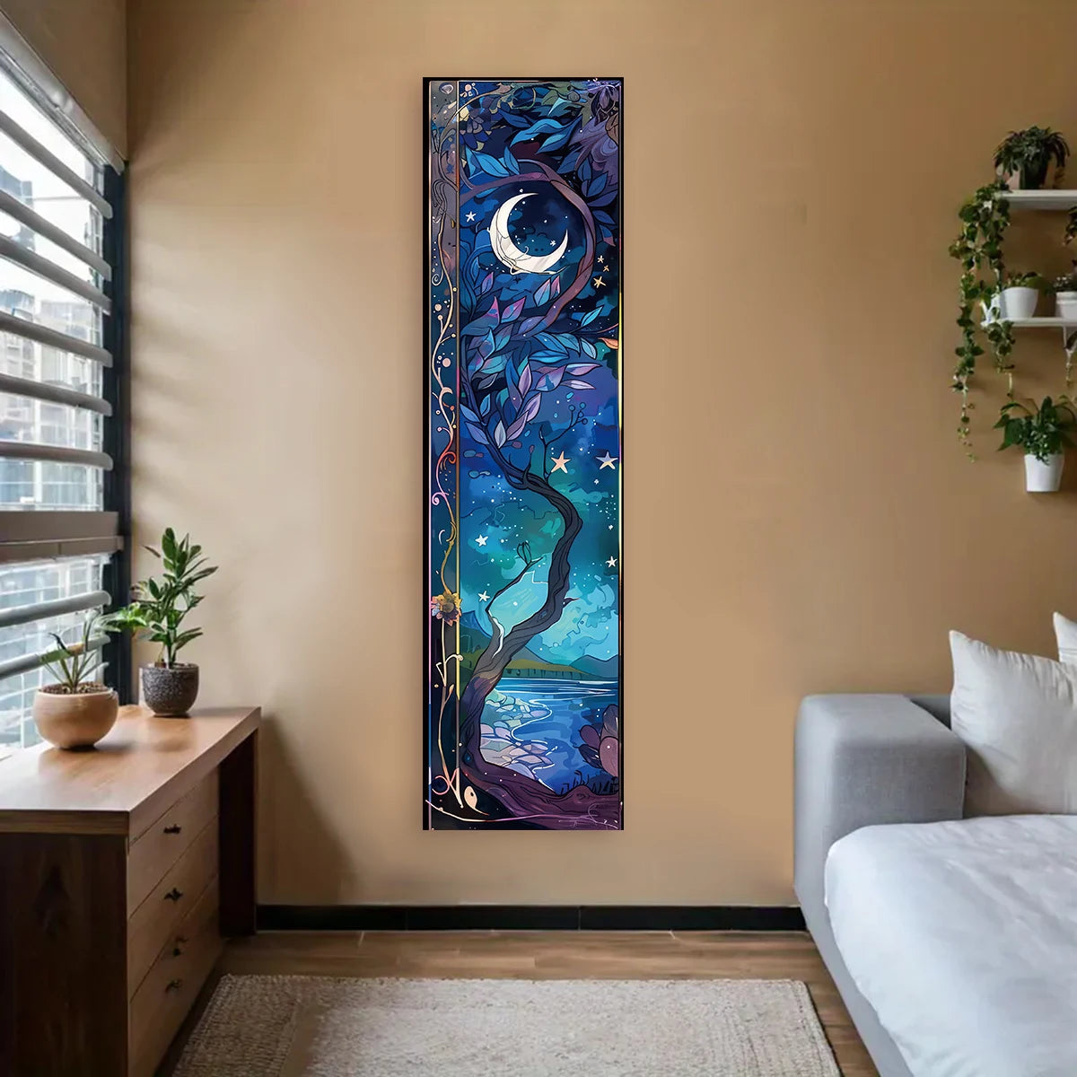 Gothic Witchy Sun Moon Tapestry Wall Hanging Aesthetic Bedroom Living Room Decor Celestial Wall Art