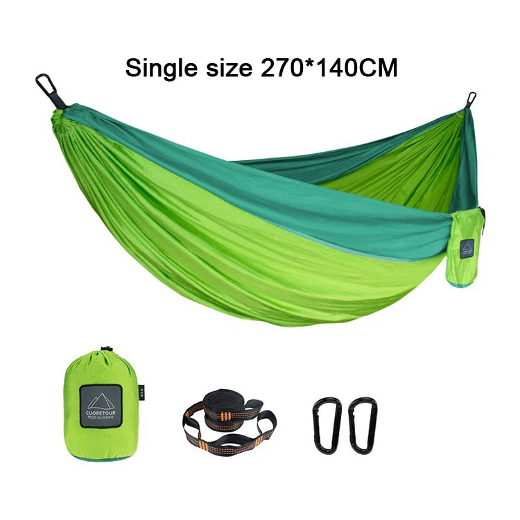 Portable Nylon Parachute Hammock Single & Double Sizes for Camping, Hiking, Travel and Outdoor Usage