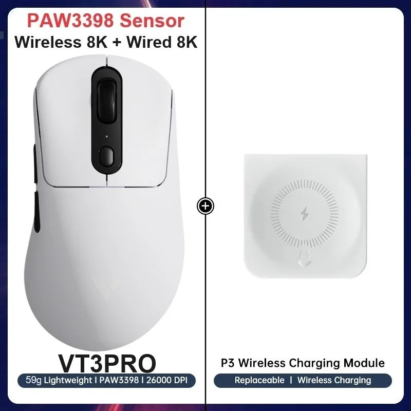 RAPOO VT3Pro Wireless Gaming Mouse 59g Lightweight 26000DPI 8KHz Polling 9 Programmable Buttons