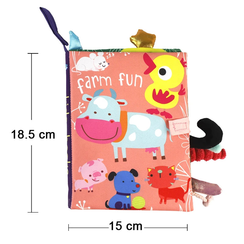 QWZ Soft Baby Cloth Books 3D Touch Feel High Contrast Sensory Stroller Toy for Newborns & Infants