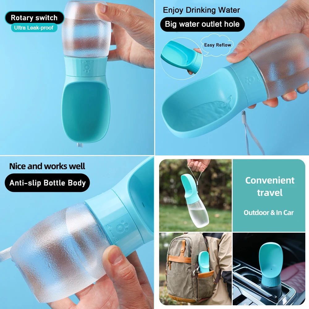 500ml Dog Water Bottle Portable Drinking Bowl Travel Pet Dispenser for Dogs & Cats Leak Proof Cup