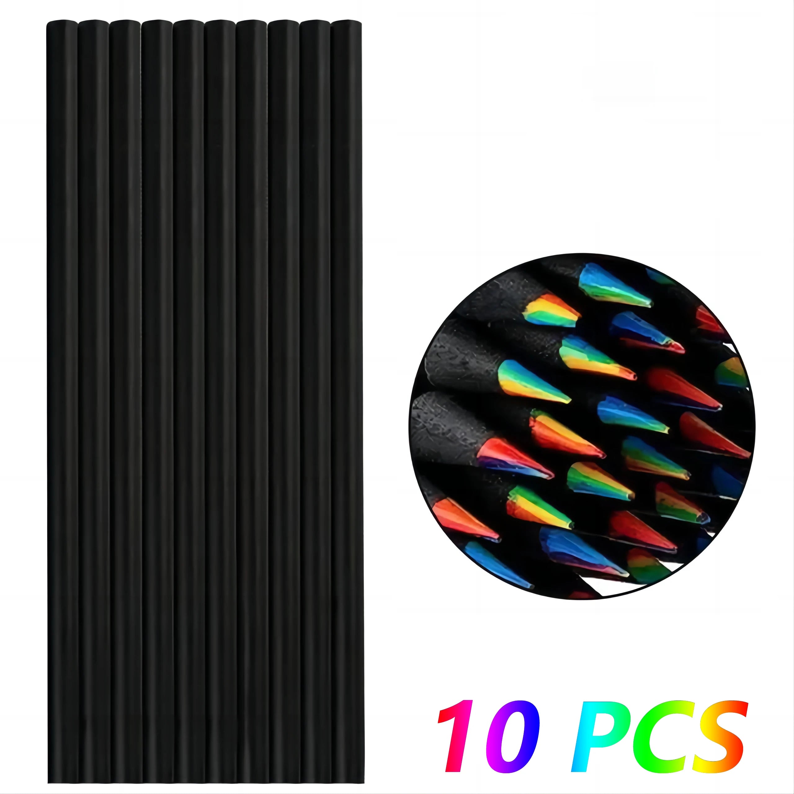 Rainbow Gradient Colour Pencils for Kids | 10 PCs Kawaii Art Drawing Set