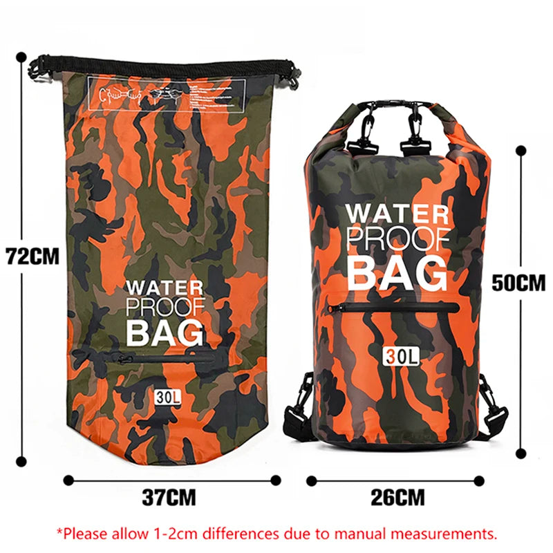Waterproof 30L 15L Dry Bag Backpack with Wet Separation Pocket for Kayaking Boating Outdoor Kit Pack
