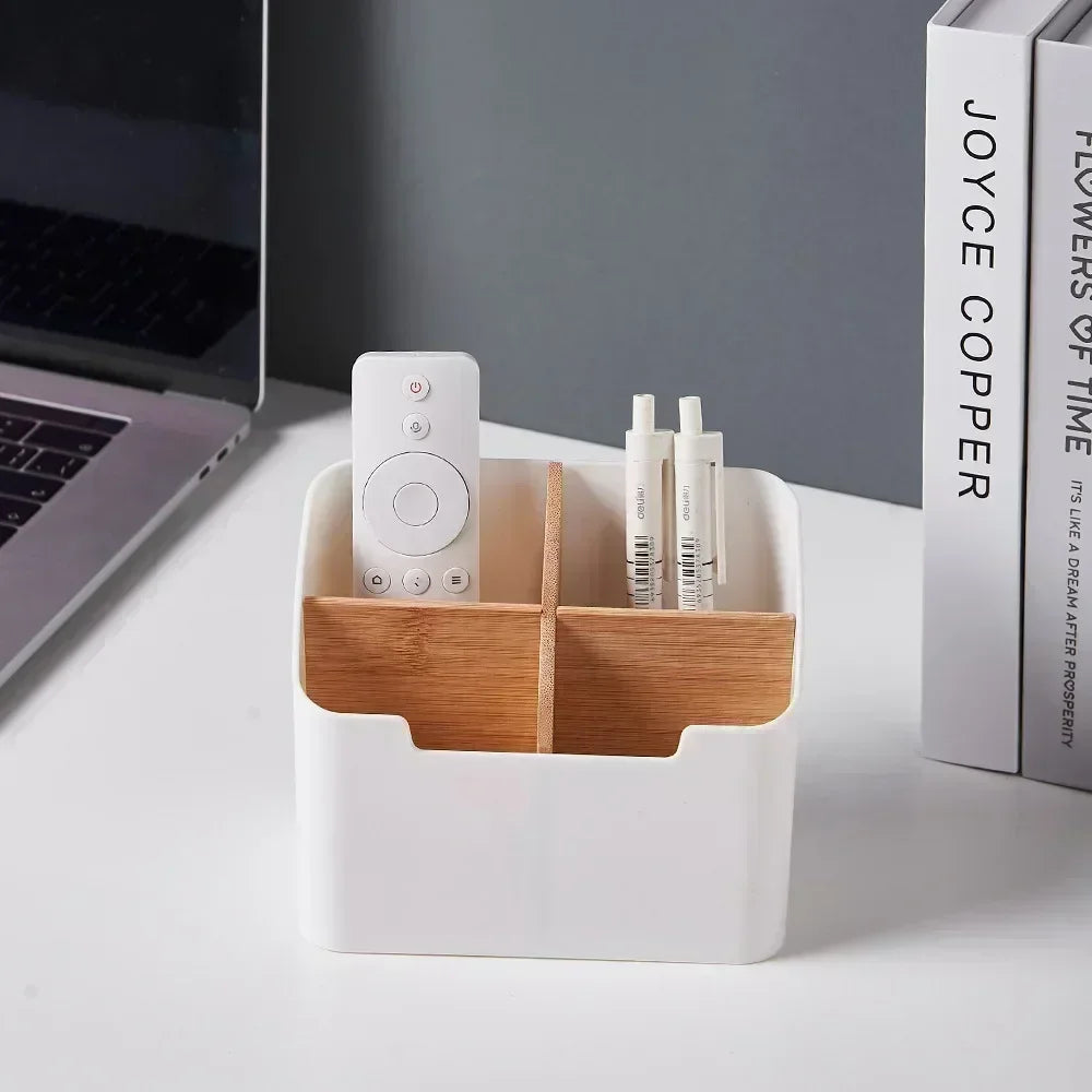 Remote Control Organizer – Desktop Storage Box for Remotes, Stationery & Bedroom Essentials
