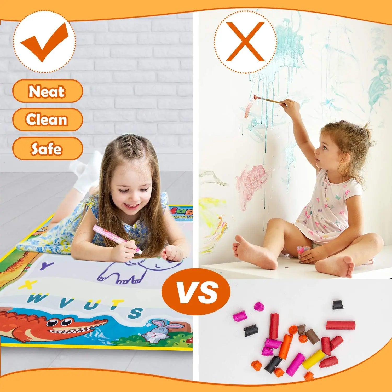 MAGIC WATER DRAWING MAT Reusable Doodle Painting Board Educational Montessori Toy Gift for Kids