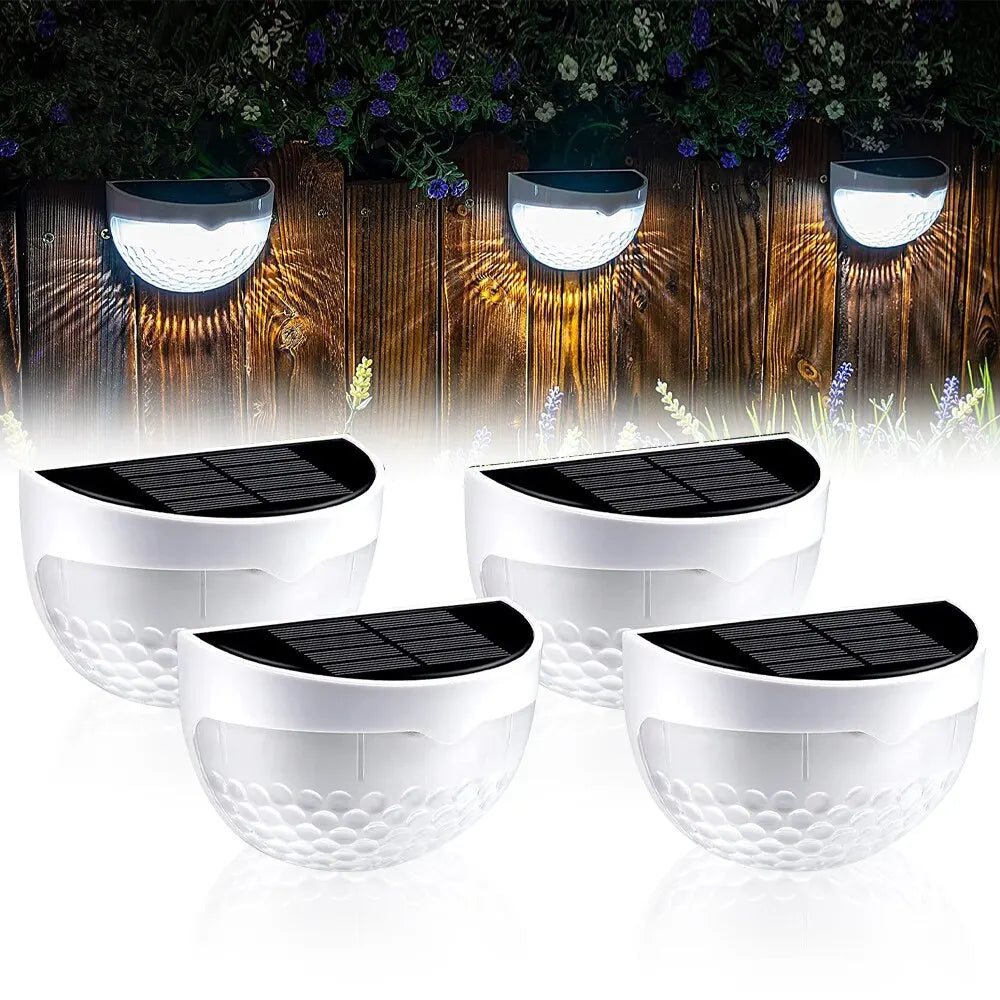 SHUSTAR LED Solar Fence Lights Outdoor Waterproof Wall Lamps for Garden Terrace Path Decoration