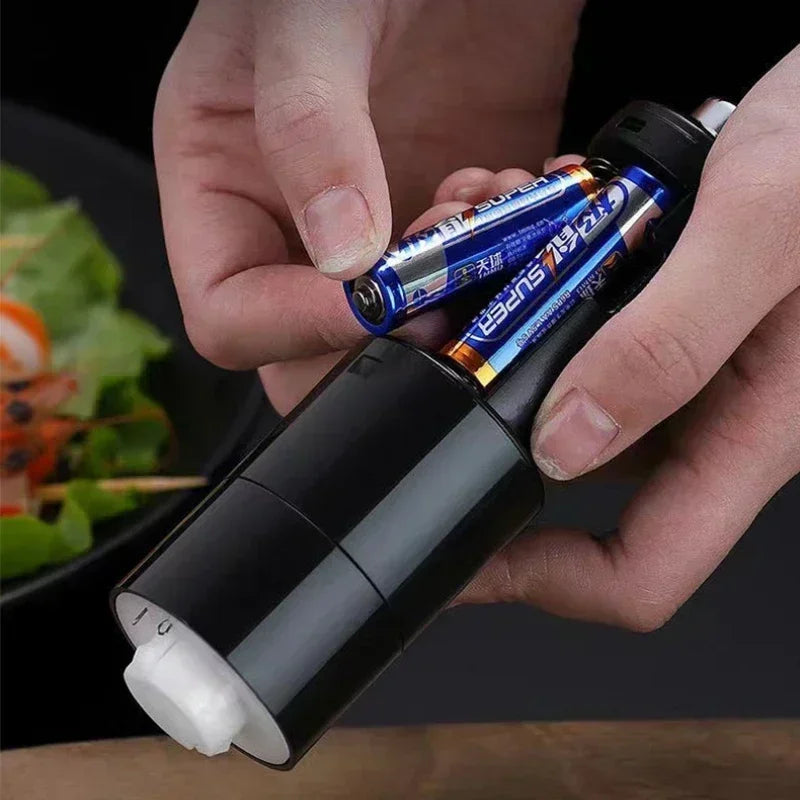 Electric Salt and Pepper Grinder with LED Light Adjustable Coarseness Automatic Spice Mill Kitchen Tool