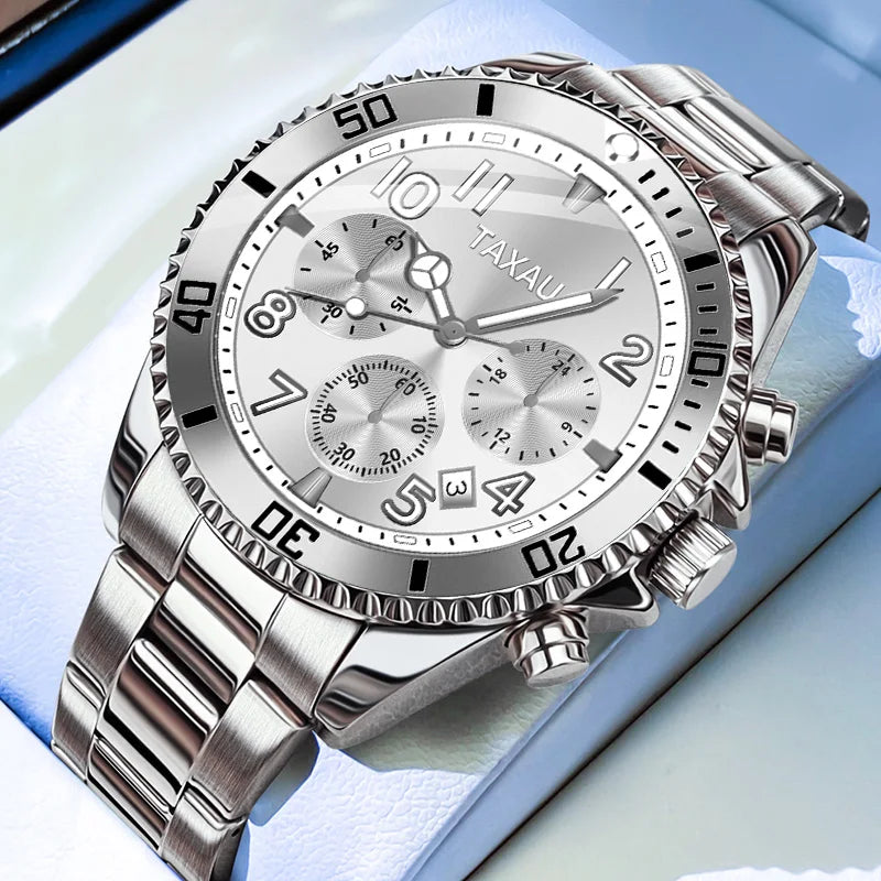 OLEVS 2870 LUXURY GOLDEN WATCH FOR MEN BUSINESS FASHION WATERPROOF QUARTZ MOON PHASE TIMEPIECE