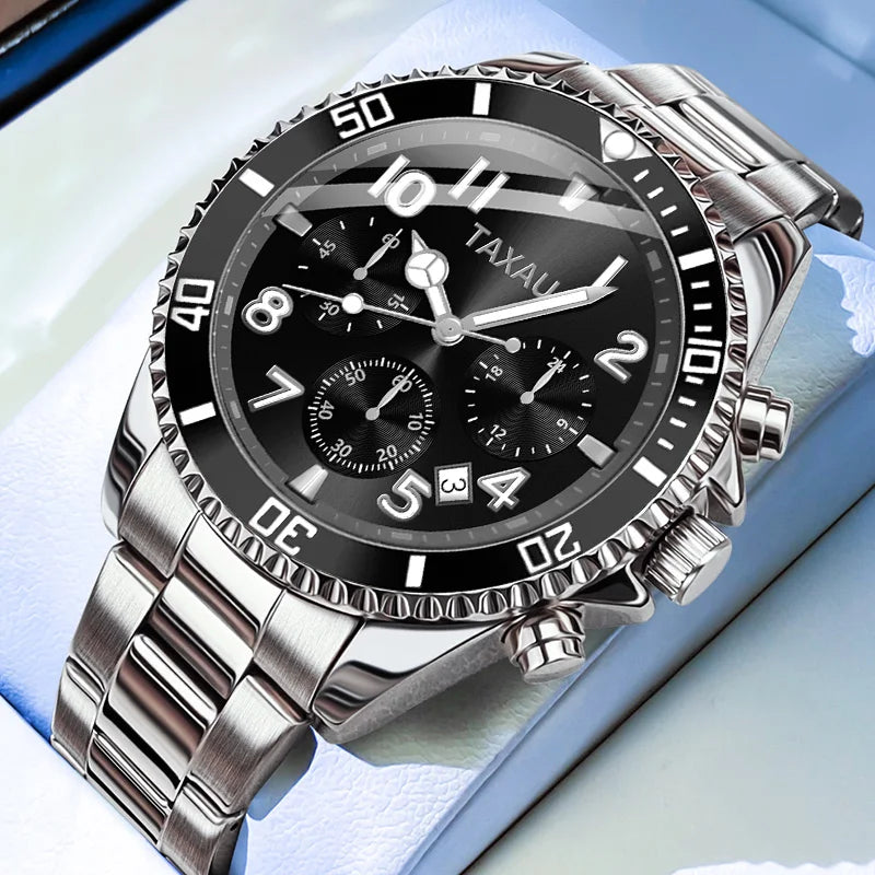 OLEVS 2870 LUXURY GOLDEN WATCH FOR MEN BUSINESS FASHION WATERPROOF QUARTZ MOON PHASE TIMEPIECE