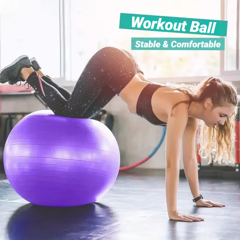 EXPLOSION PROOF YOGA BALL 65CM Thickened PVC Pilates Gym Ball for Fitness, Workout & Home Exercise