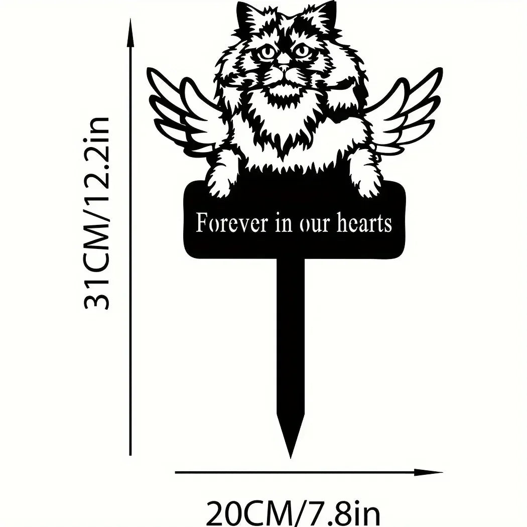 Exclusive Cute Cat Garden Silhouette – Tiki-Inspired Cat Family Garden Stakes Outdoor Decor Statues