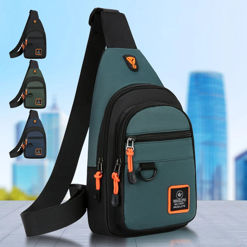 Men's Outdoor Hiking Crossbody Bag Waterproof Sports Chest Shoulder Bag Travel Backpack Casual