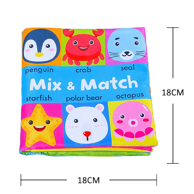 QWZ Soft Baby Cloth Books 3D Touch Feel High Contrast Sensory Stroller Toy for Newborns & Infants
