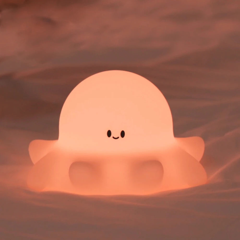 Cute Silicone Squishy Night Lamp Fox Rabbit Dimmable LED Nursery Bedside Touch Sensor Light