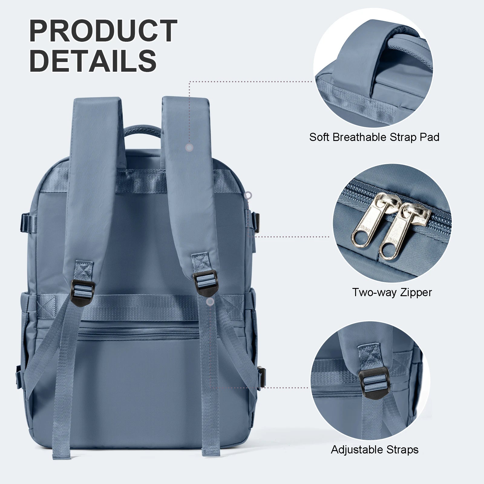 Laptop Travel Backpack Women Men Aircraft Carry-On 45x36x20 and 40x20x25 underseat bag requirements