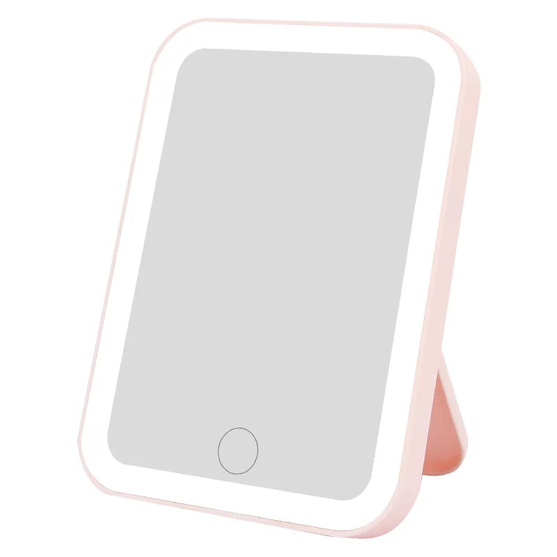 LED Vanity Mirror Portable 3 Colours Touch Screen USB Rechargeable Dimmable Makeup Mirror