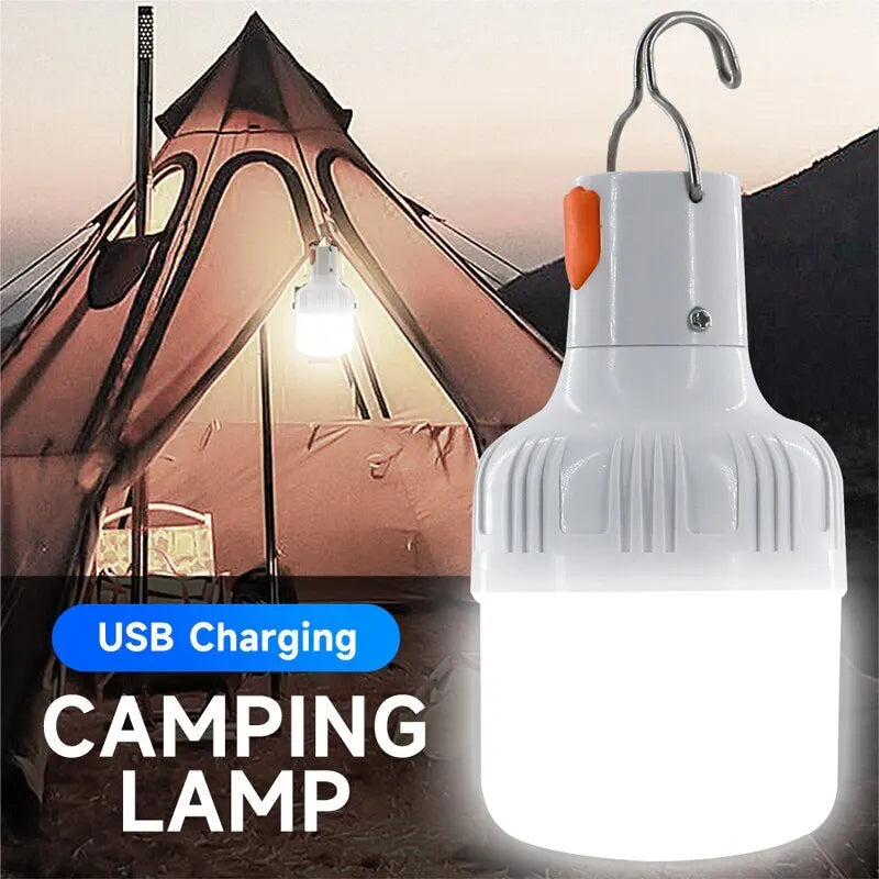 Outdoor USB Rechargeable LED Lamp Bulbs High Brightness Waterproof Emergency Camping Lantern