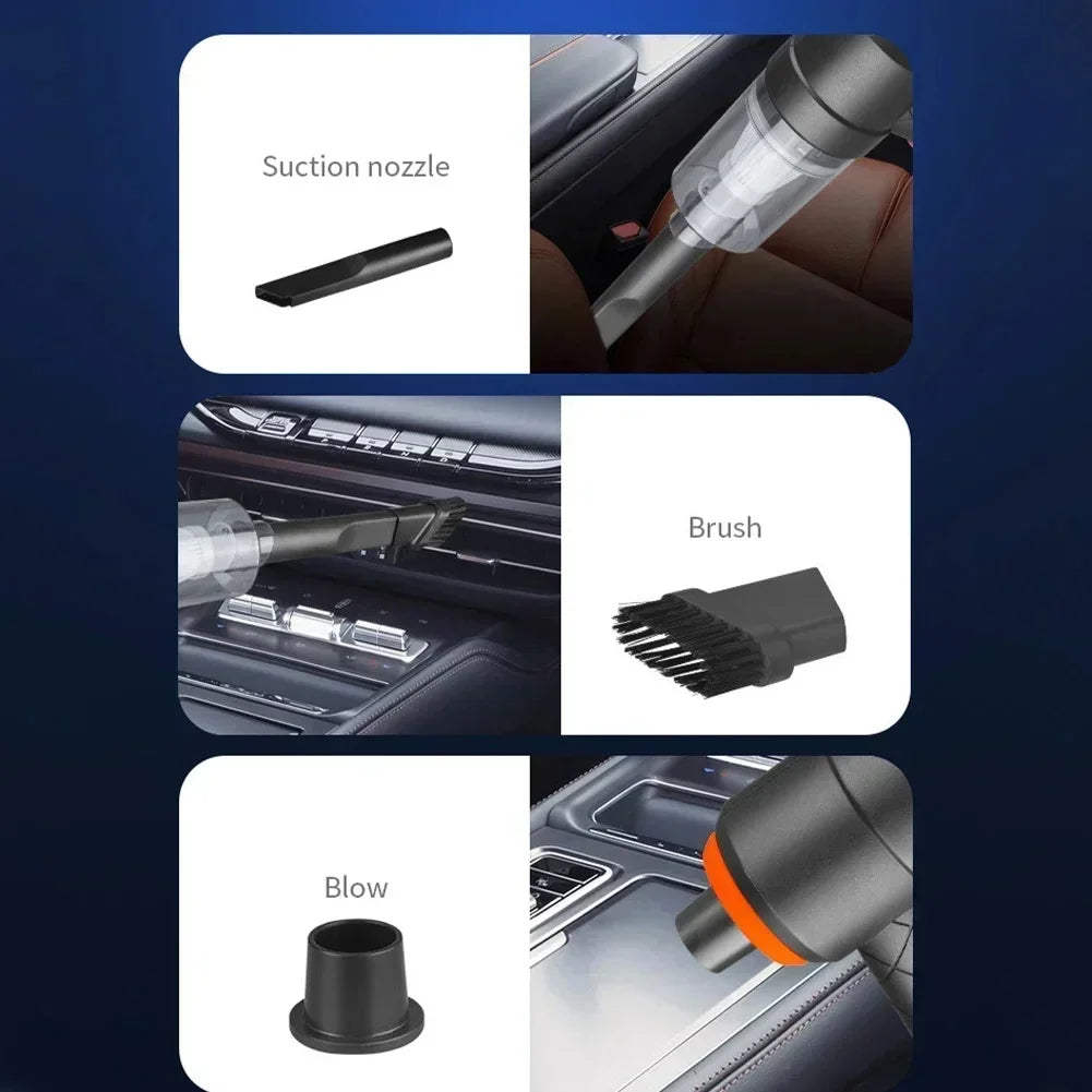 Portable Car Vacuum Cleaner 120W Strong Suction – Handheld Wireless Dust Collector for Home & Car