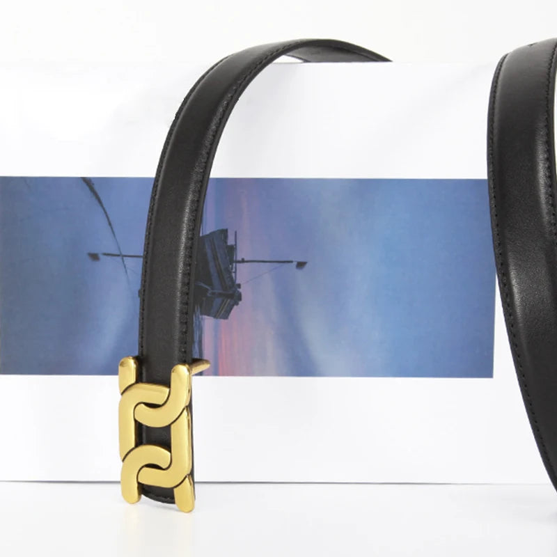 Retro Women’s PU Leather Belt with Alloy Buckle for Casual Jeans Dresses Skirts Fashion Accessory