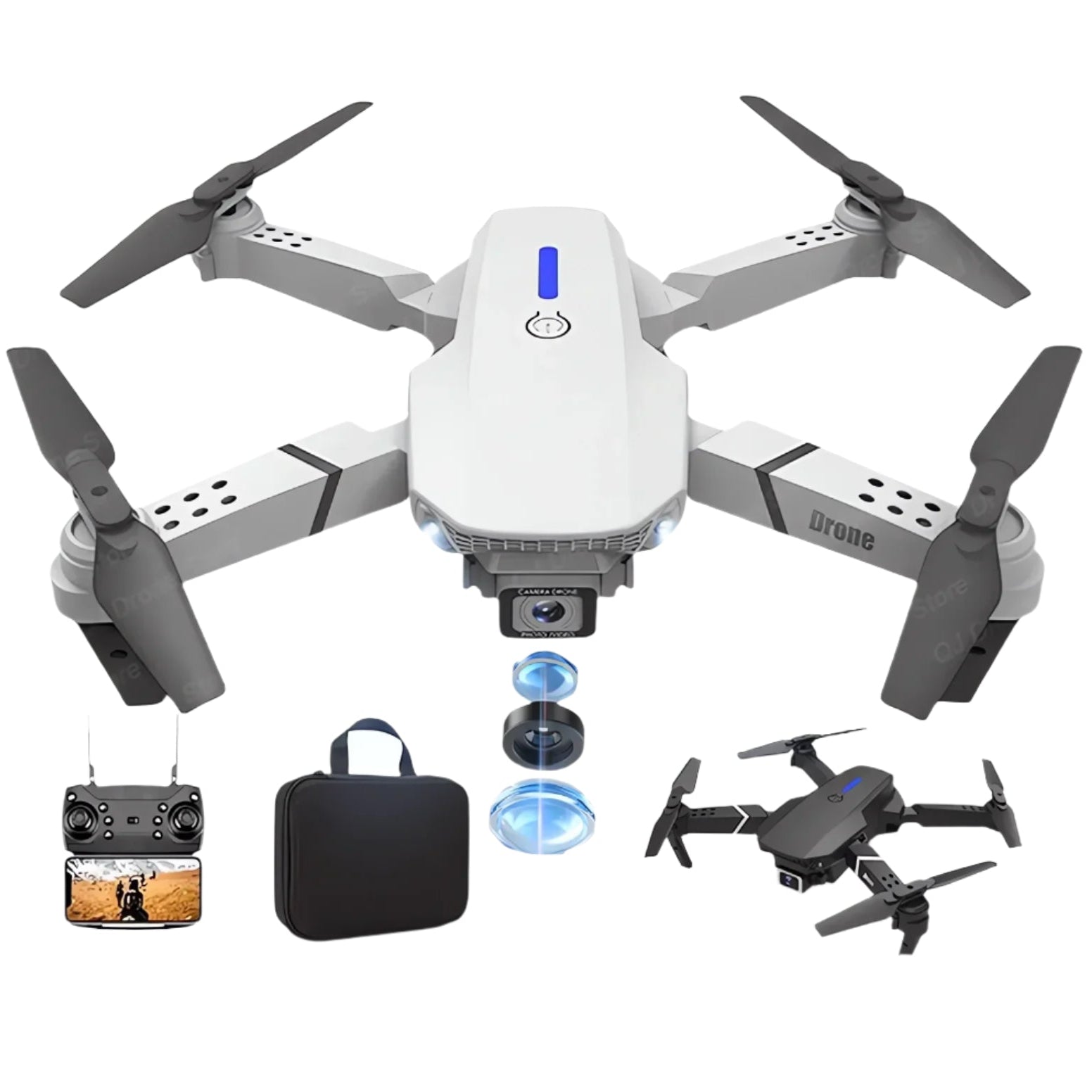 E88Pro 4K HD RC Drone – Foldable WiFi FPV Quadcopter with 1080P Wide-Angle Camera & Altitude Hold