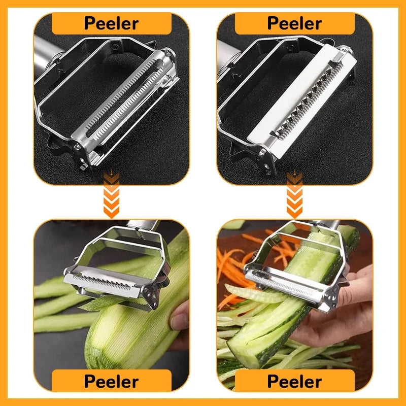 STAINLESS STEEL Double-Head Vegetable Peeler – Multifunction Fruit, Melon & Potato Peeler Tool
