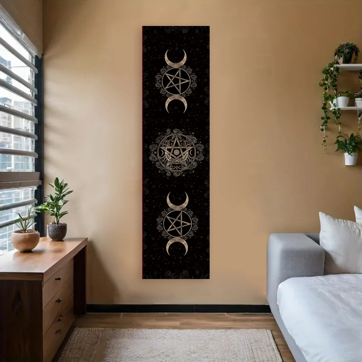 Gothic Witchy Sun Moon Tapestry Wall Hanging Aesthetic Bedroom Living Room Decor Celestial Wall Art