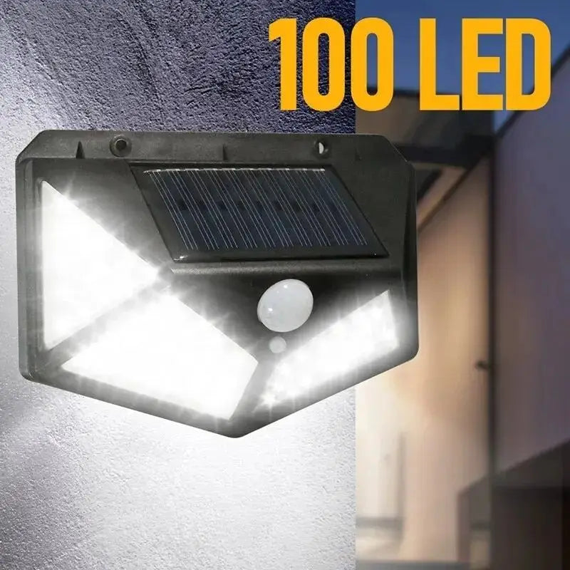 100 LED Solar Wall Light Outdoor PIR Motion Sensor Waterproof Garden Security Street Lamp Lighting